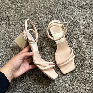 Dolce Vita Murray Marcey Block Heel Strappy Cream Sandals